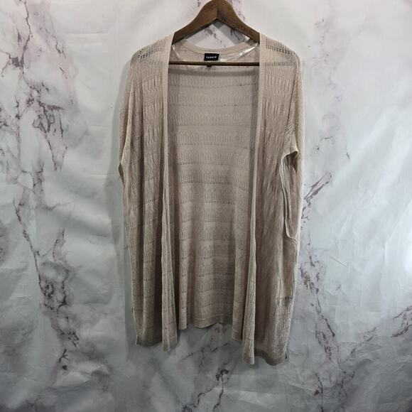 Torrid Cardigan Womens 1 2 1X 2X Brown Tan Sweater Vest Open Front Wrap Cover Up - Picture 1 of 13